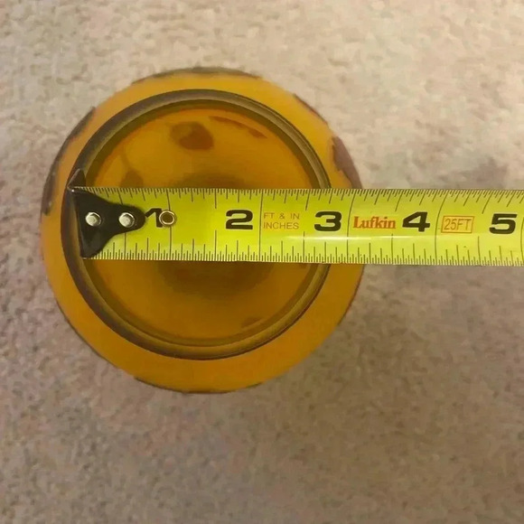 Autumn Cameo Glass Pedestal Vase Etched Carved Oak Leaf Acorns Vintage Teleflora - Picture 8 of 8